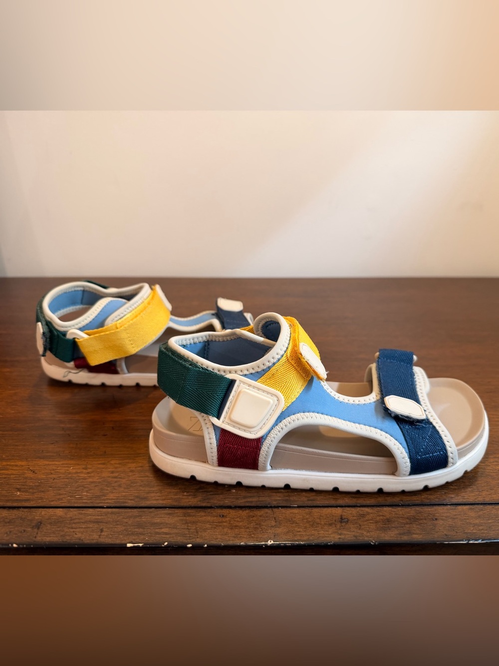 Zara Kids Colorblock Sport Sandals - Yellow, Blue & Green